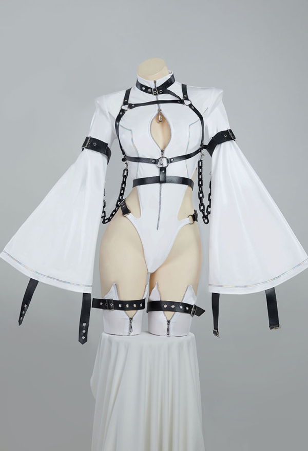 Sexy Lingerie Bodysuit Cutout Bandage Bodysuit with Stockings